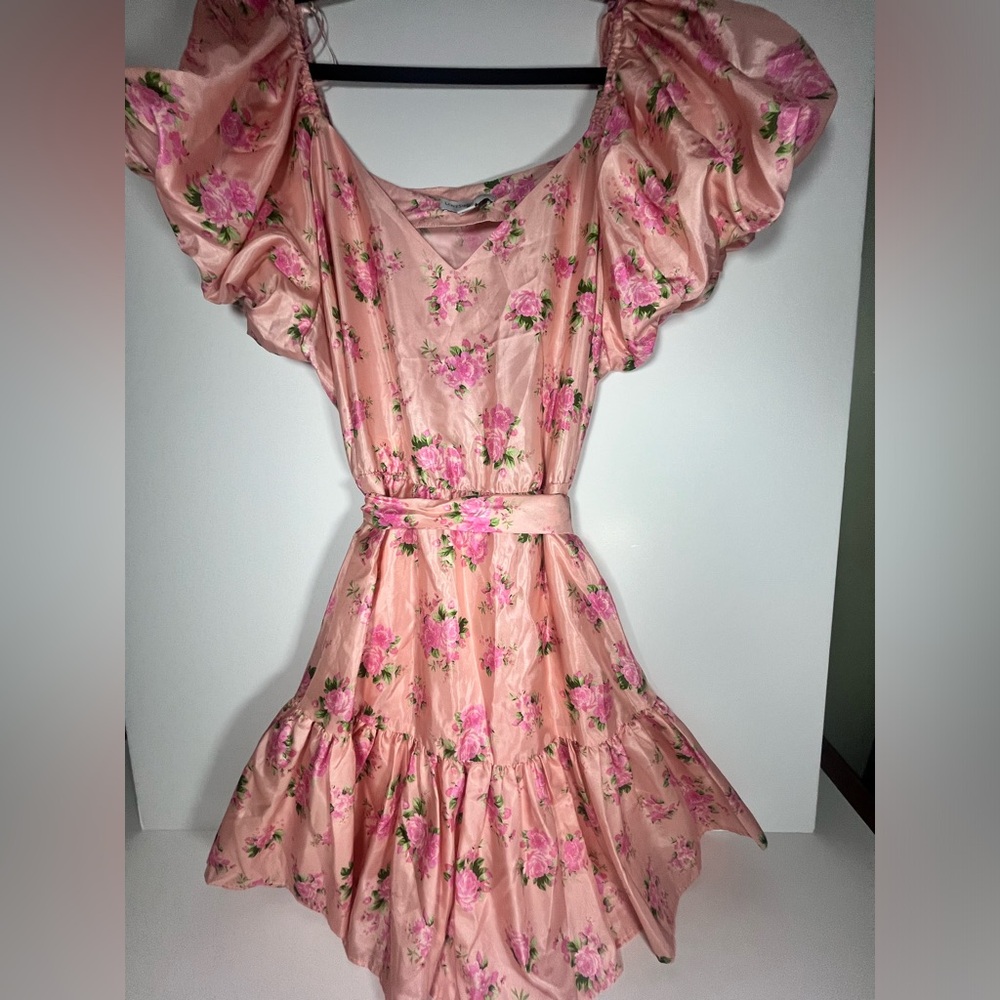 Love Shack Fancy Pink Floral Dress